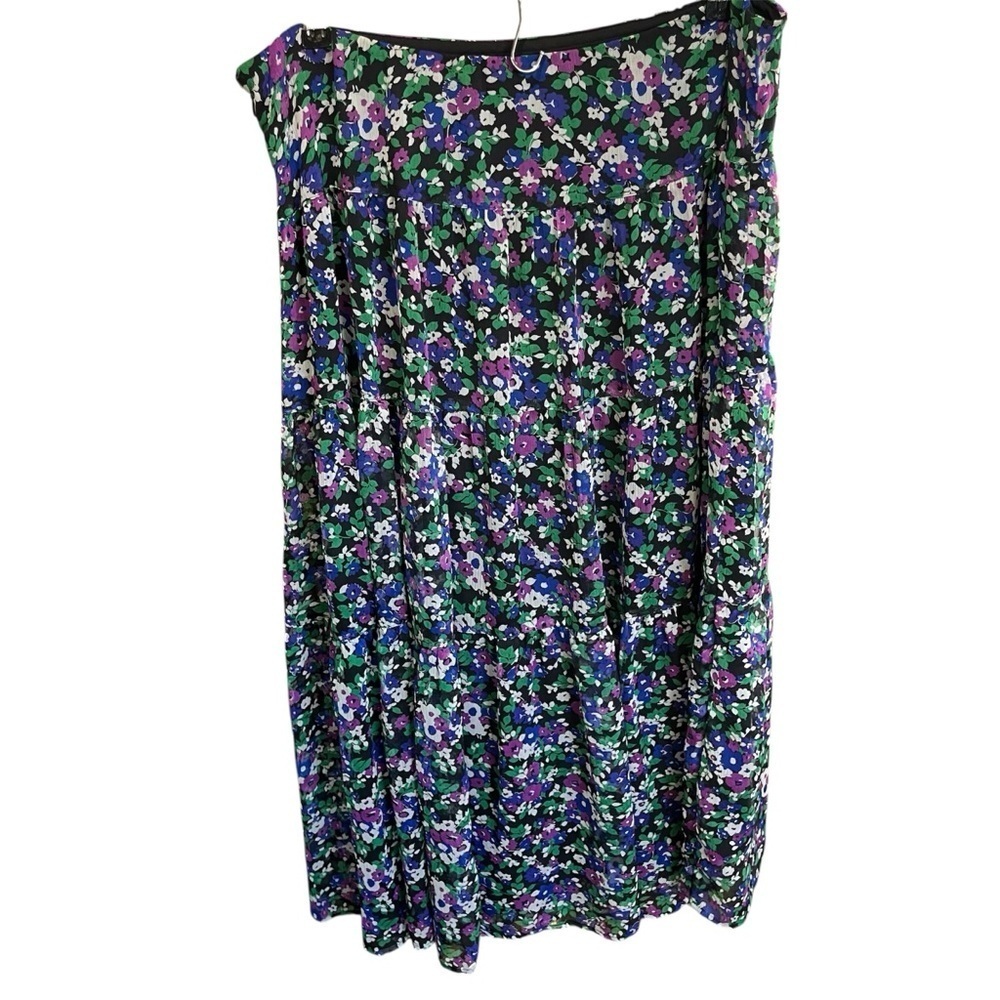 Lauren Ralph Lauren Floral Midi Skirt Tiered Lined Bohemian - Picture 4 of 11
